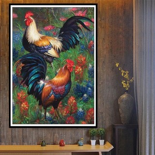 Tranh thêu chữ thập gà trống J8035