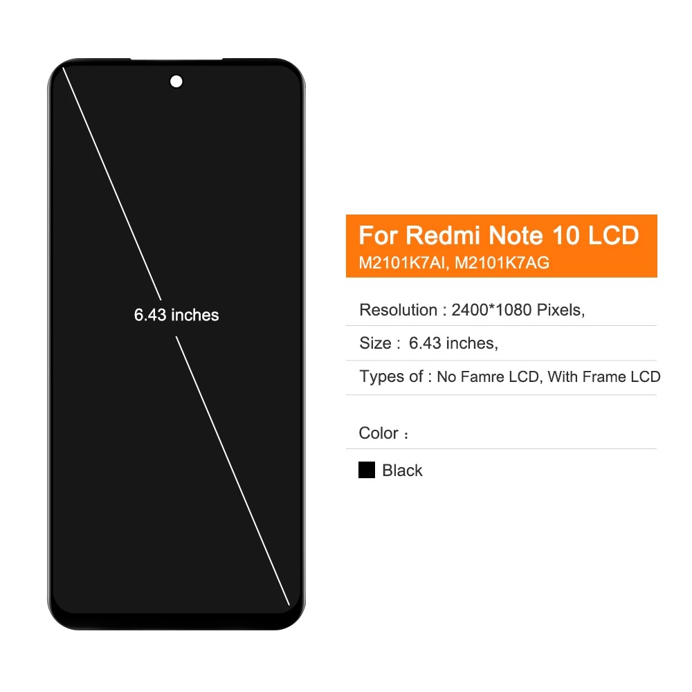 Màn Hình Cảm Ứng LCD Thay Thế Chuyên Dụng Cho Xiaomi Redmi Note 10 4G Note 10S 5G M2101K7AI M2101K7BG