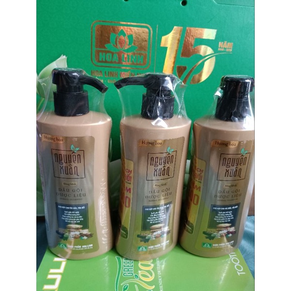 Dầu gội dược liệu Nguyên Xuân vàng 350ml tặng 35ml ( dành cho tóc dâù và  bết