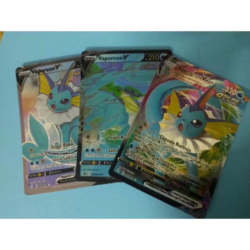 Các thẻ bài pokemon sưu tầm độc đáo và thụ vị eeveelutions Vaporeon V/V full art/Vmax