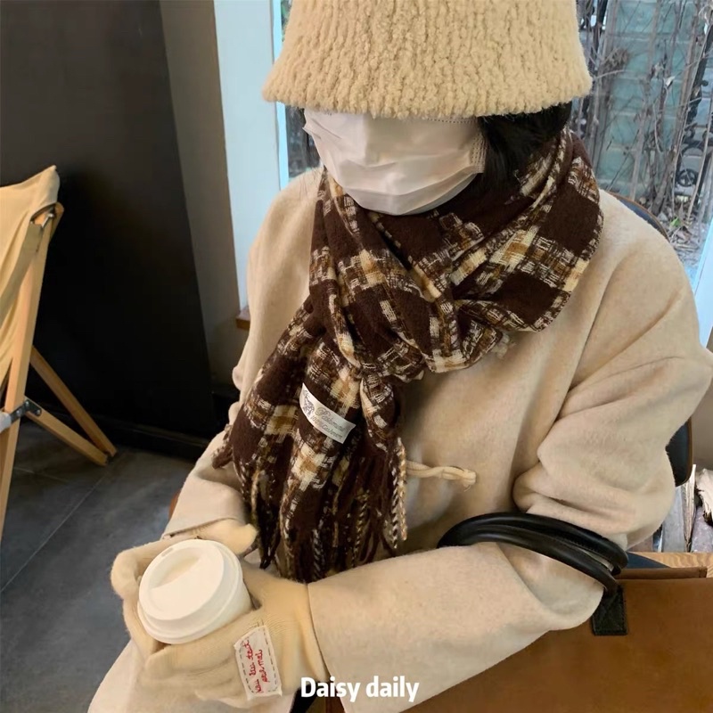 LOẠI 1 KHĂN ĐÔI COUPLE KHĂN NAM KÊ CARO VINTAGE HÀN QUỐC