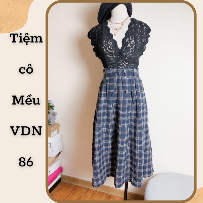Chân váy dạ midi dáng vintage-86