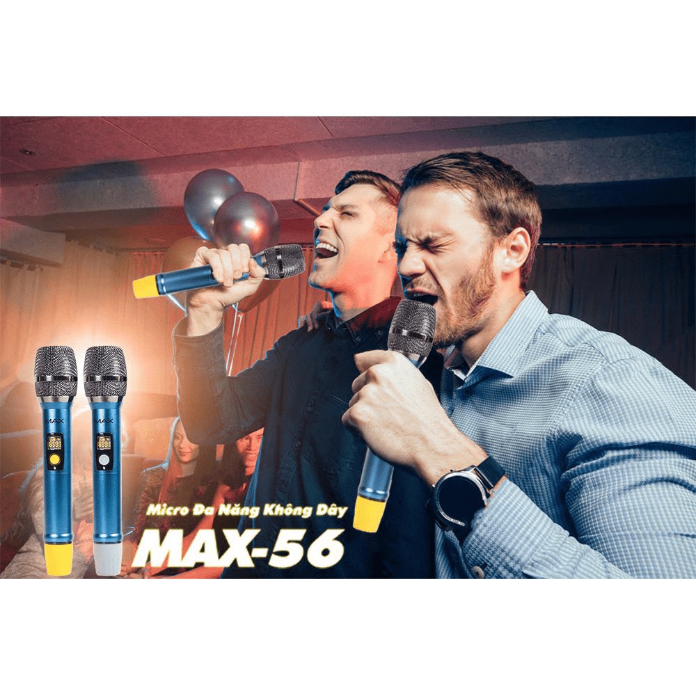 Combo thu âm livestream chuyên nghiệp karaoke cao cấp mixer Max 68 Pro và micro Max 56 bộ 2 mic không dây