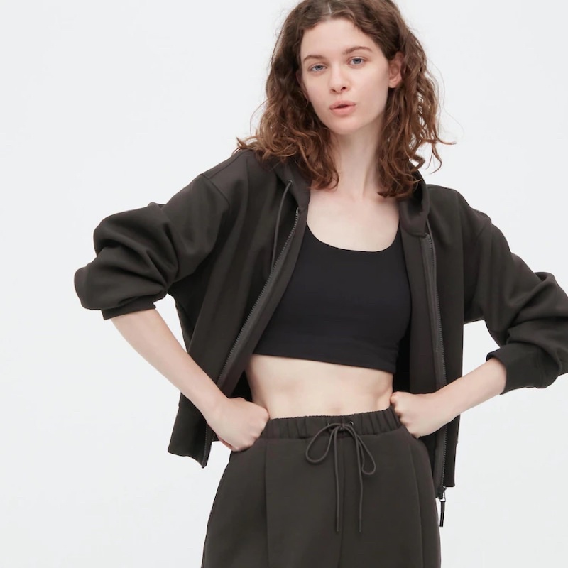 Áo khoác nỉ kéo khoá có mũ dài tay Uniqlo