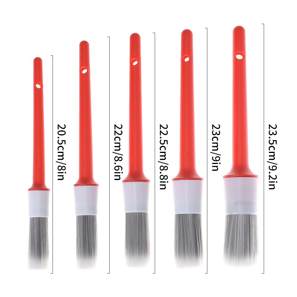 Set 5 Cọ Vệ Sinh Xe Hơi Tay Cầm Dài Bằng Dây Cứng