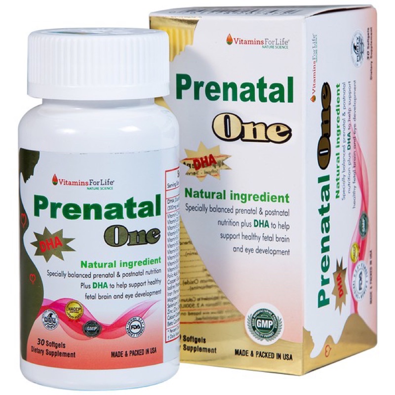 Viên uống Cho Bà Bầu Prenatal One Vitamins For Life cung cấp DHA, vitamin và khoáng chất thiết yếu (30 viên)âu