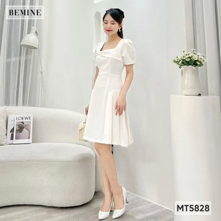 Đầm cổ vuông cổ giả nơ BEMINE MT5828