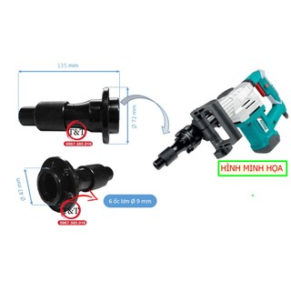 Đầu bi máy đục total, đầu giữ mũi đục 17 ly, phụ tùng máy đục total, nòng 6 ốc dài.