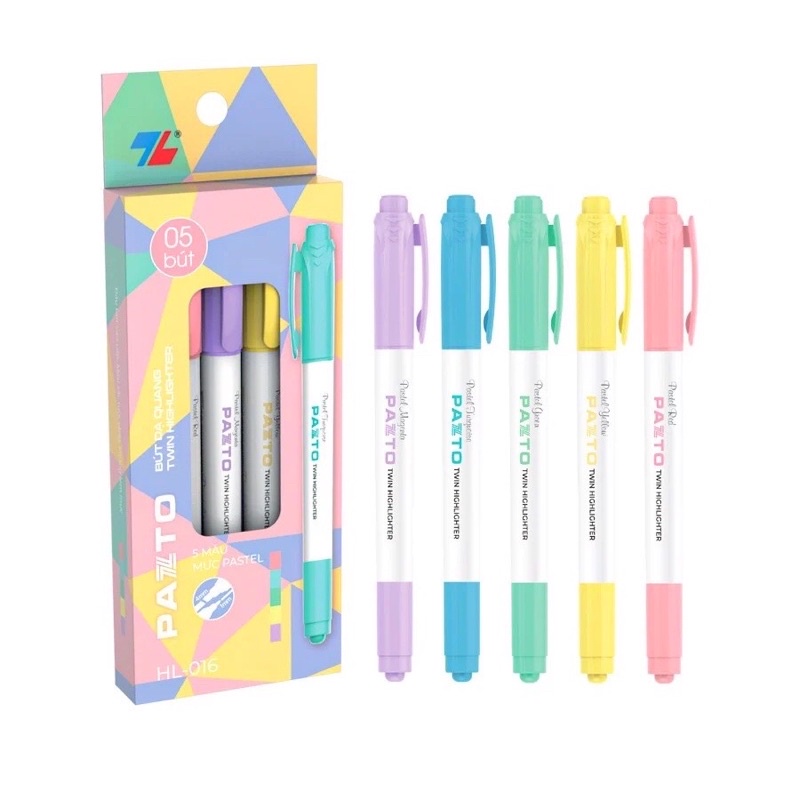 Bút dạ quang màu Pastel Pazto HL-016 - Rửa được - Không để lại vết khi Photo
