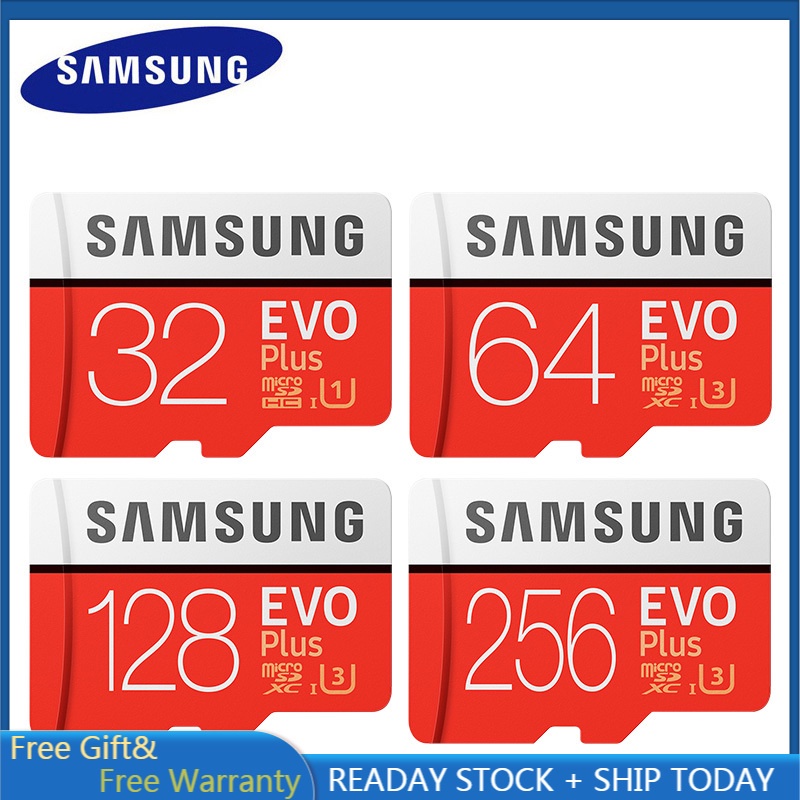 SAMSUNG Thẻ Nhớ Micro SD 256GB 16GB 32GB 64GB 128GB SDHC SDXC Grade EVO + Class 10 C10 UHS TF Mới