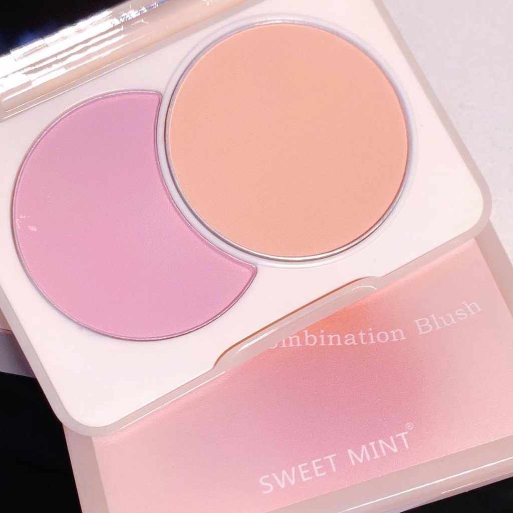 Phấn má 2 màu SWEET MINT Dual-color Combination Blush xinh xắn mịn mượt sweetmint SWMI18 SWMI37