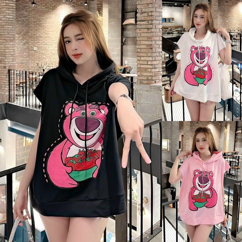 Áo hoodie nón cotton tay ngắn in 3D siêu đẹp