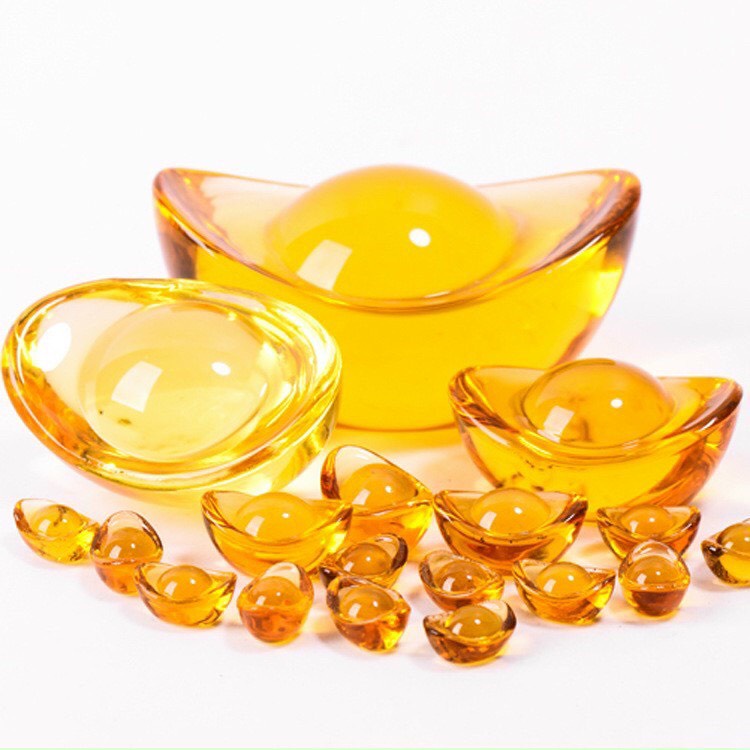 Thỏi vàng Pha Lê Phong Thủy - Kim Nguyên Bảo Chiêu Tài lôc 4cm 5cm