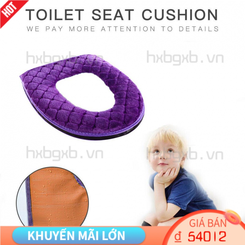 Vỏ Bọc Đệm Lót Bồn Cầu Bằng Vải Bông Giữ Ấm Mùa Đông