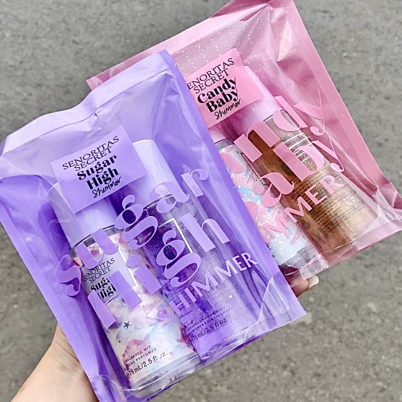 Sét 2 Chai Xịt Thơm Body Mist Victoria Cake, Candy, Sugar, Fruit 1 chai thường, 1 chai nhũ