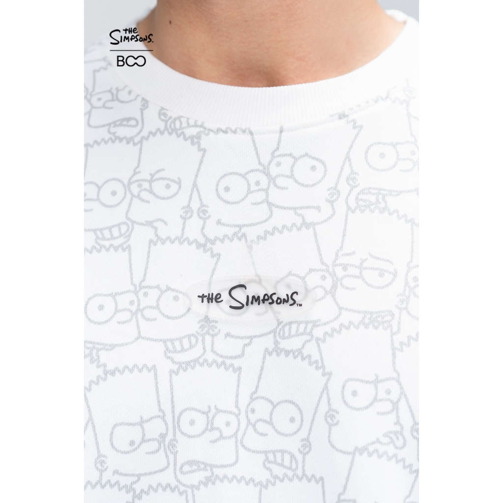 Áo Nỉ Không Mũ Unisex BOO Dáng Oversize Pattern The Simpsons BZL