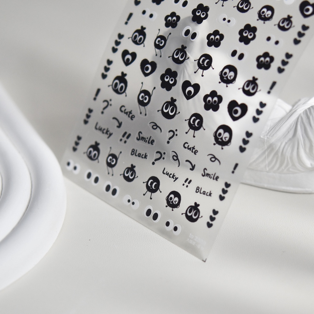 Miếng Dán Trang Trí Móng Tay Màu Đen Xinh Xắn to2599