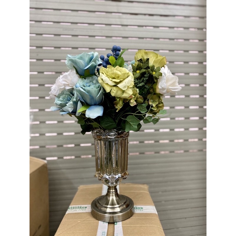 BÌNH HOA PHA LÊ ĐẾ ĐỒNG sz 25-30CM