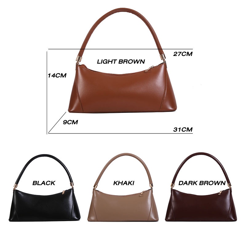 Mischa Túi Đeo Vai Da PU Màu Trơn Phong Cách retro Cá Tính Dễ Phối Đồ