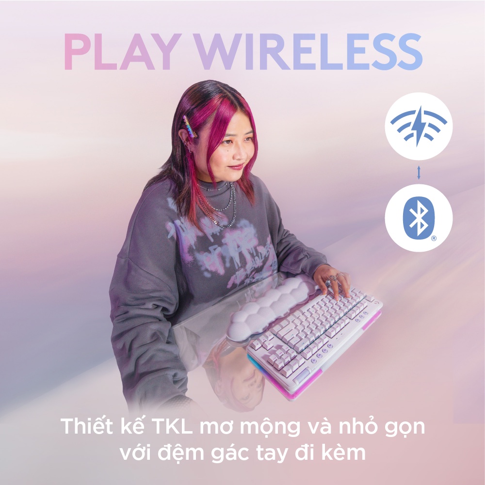 Bộ bàn phím game Logitech G715 TKL Aurora và Chuột game Logitech G705 Aurora