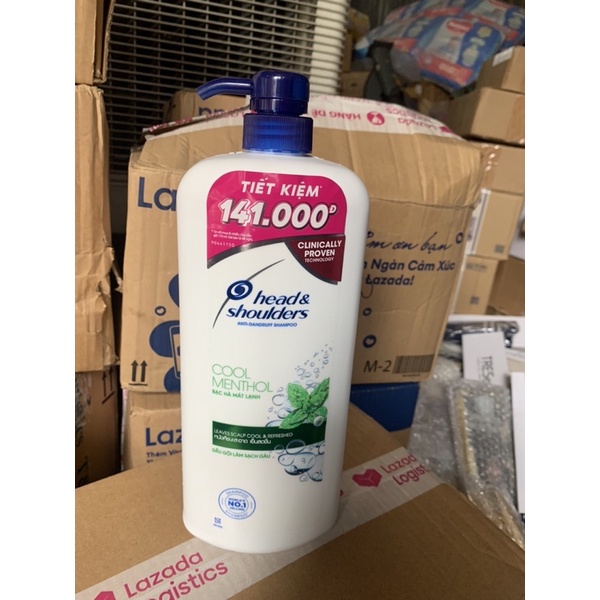 Dầu Gội Head&Shoulders Mát Lạnh Bạc Hà chai 1200ml