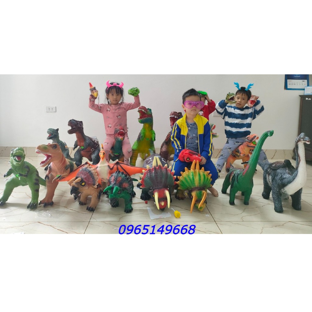 Mô Hình Khủng Long T-Rex Triceratops Cỡ Lớn Mềm Mại Nhiều Mẫu Cho Bé