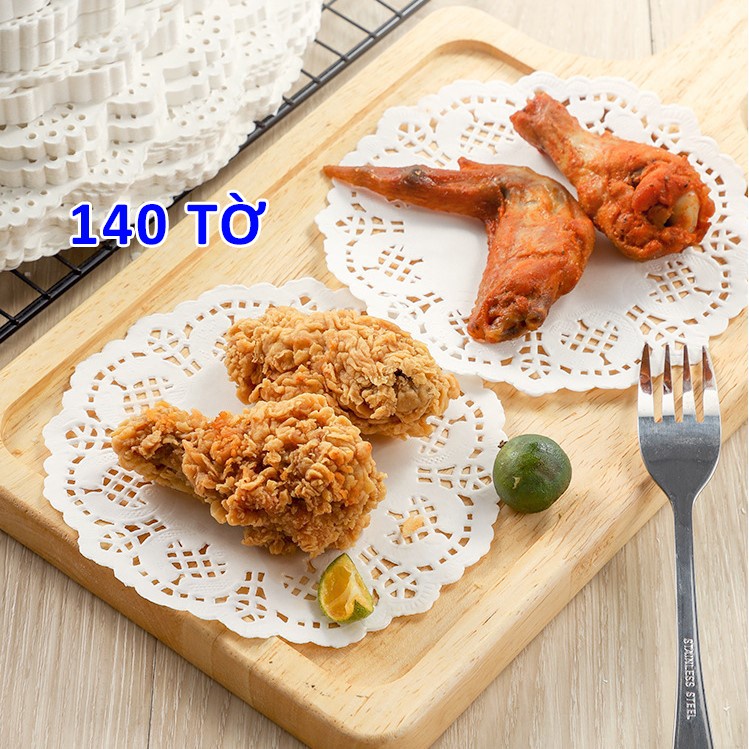 Sét 140 giấy thấm dầu chiên rán hình cánh hoa size 21cm