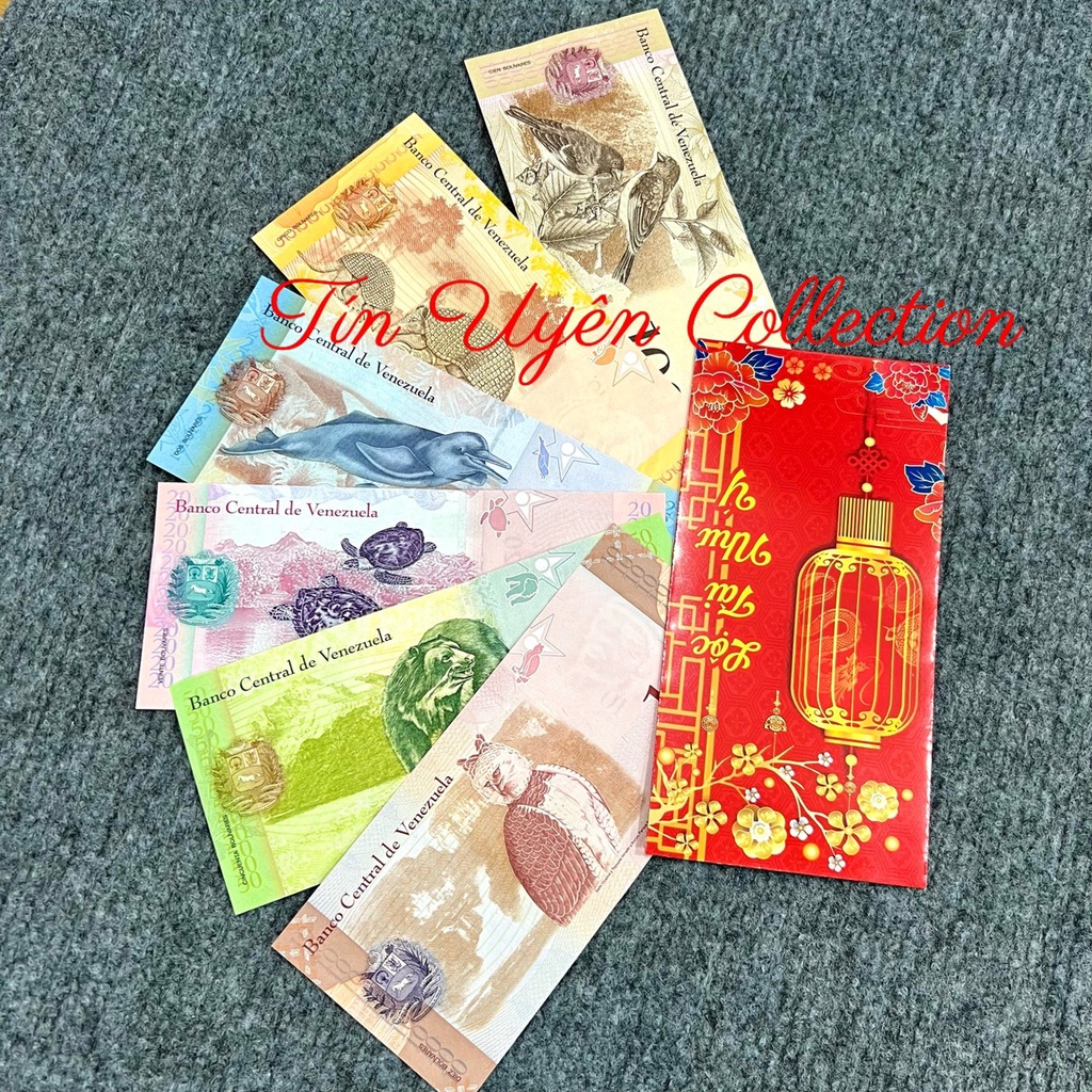 Set 6 tờ Venezuela mới đẹp lung linh kỷ niệm, sưu tầm, biếu tặng Lì Xì Tết độc đáo