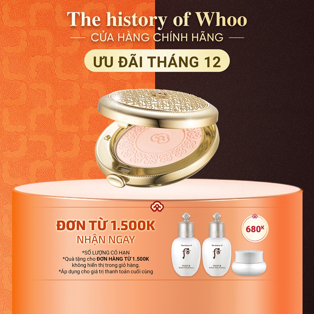 Phấn phủ Đông y dạng nén có nhũ The history of Whoo Gongjinhyang Mi Powder Pact SPF30/PA++ 13g