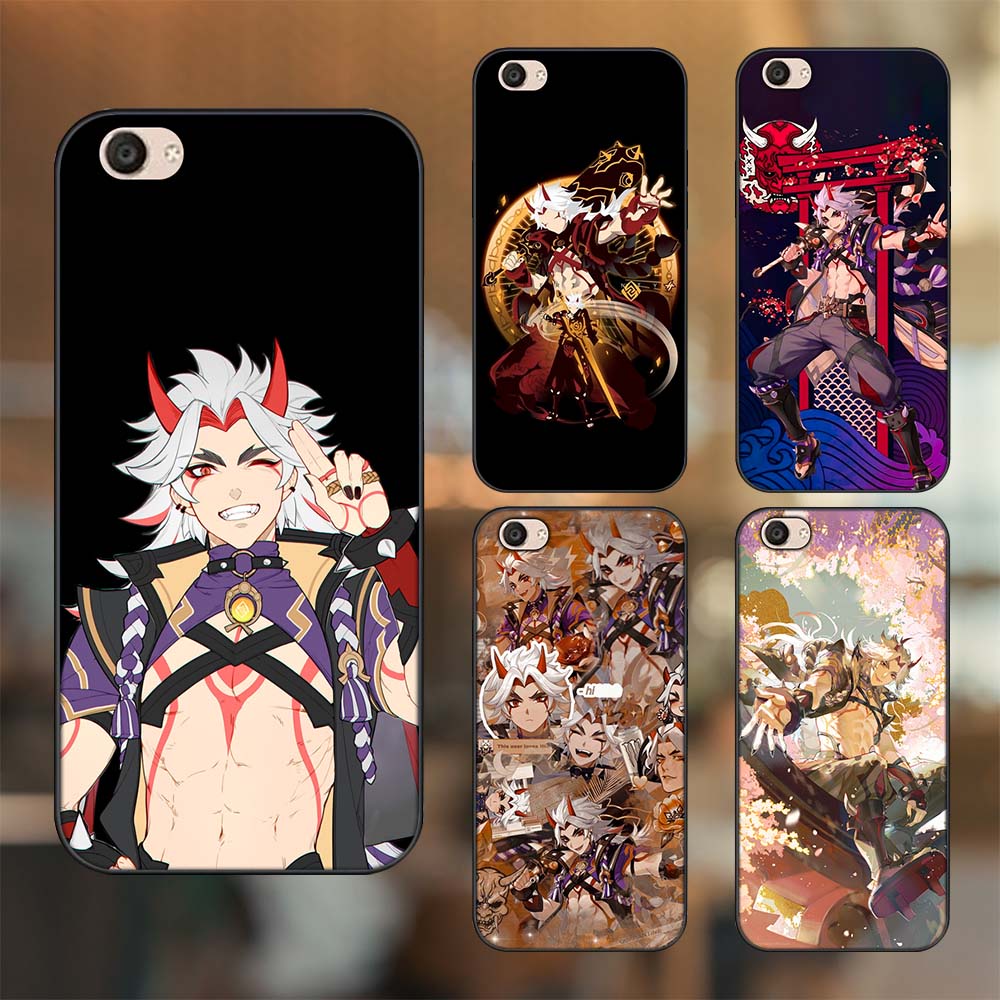 Ốp lưng Vivo V5, V5 Plus viền đen in hình Arataki Itto Genshin Impact