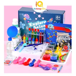 Bộ đồ chơi khoa học thiết bị thí nghiệm hóa học 32 PCS pha chế màu sắc giáo dục sớm cho trẻ em sáng tạo BeThongMinh