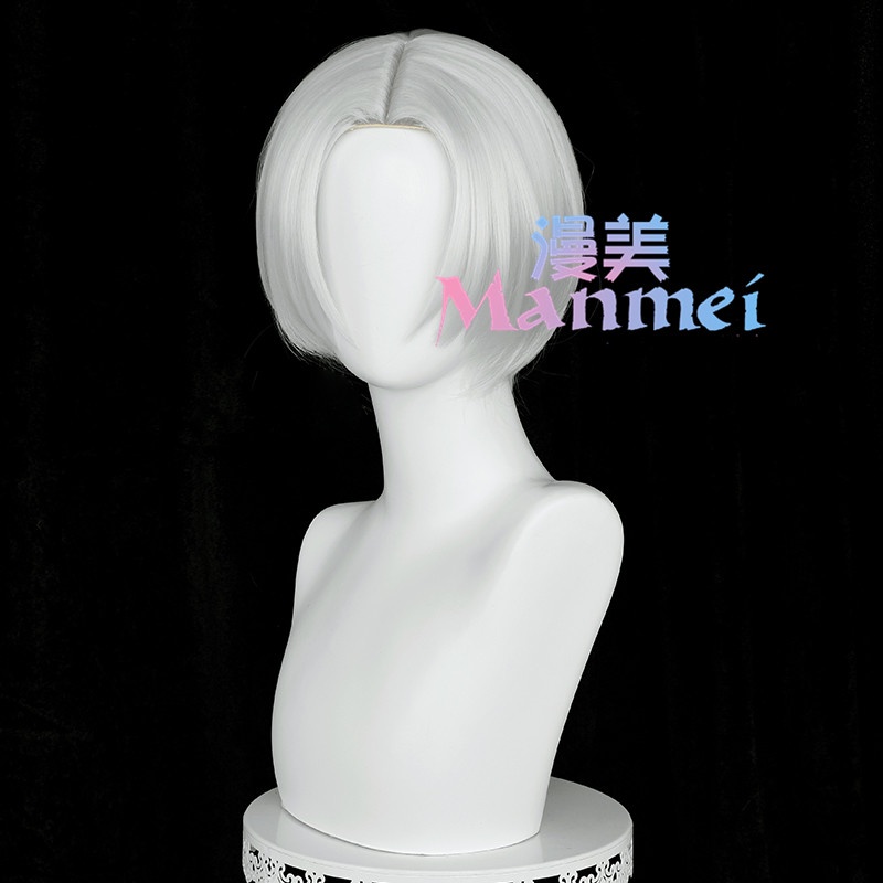 Manmei Anime Tokyo Revengers Sano Manjiro Cosplay Wig Mikey Silver Gray Short Wigs Heat Resistant Synthetic Hair