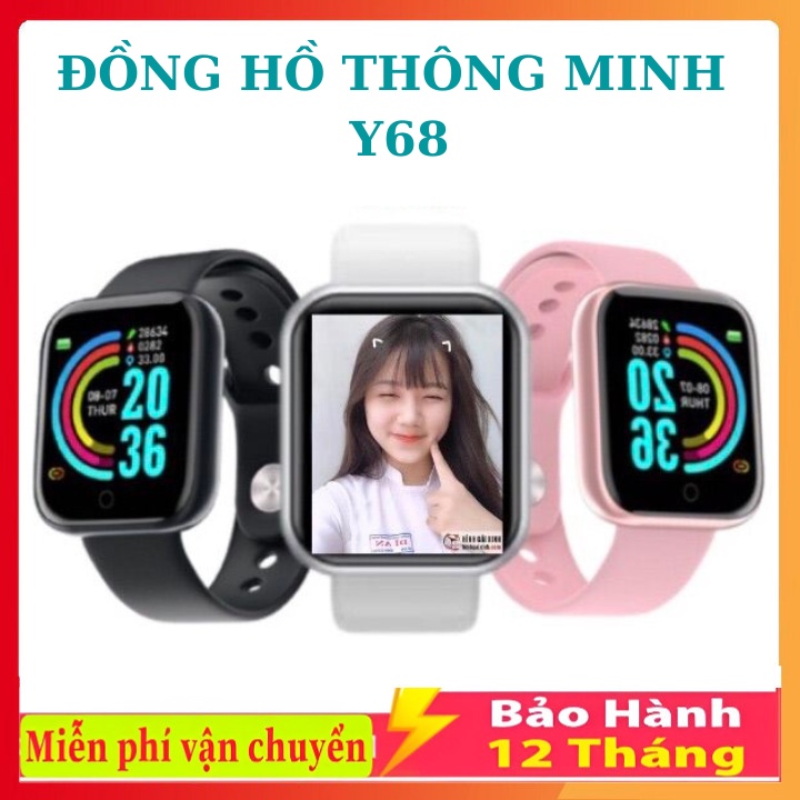 Đồng Hồ Thông Minh Y68 Thay Được Hình Nền Phù Hợp Cả Nam Và Nữ Tùy Ý Kết Nối Bluetooth Bản Cao Cấp Bảo Hành 12 Tháng