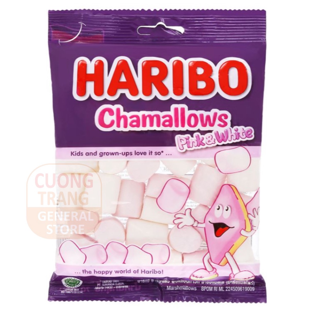 Kẹo xốp Haribo chamallows pink white 70g, 150g