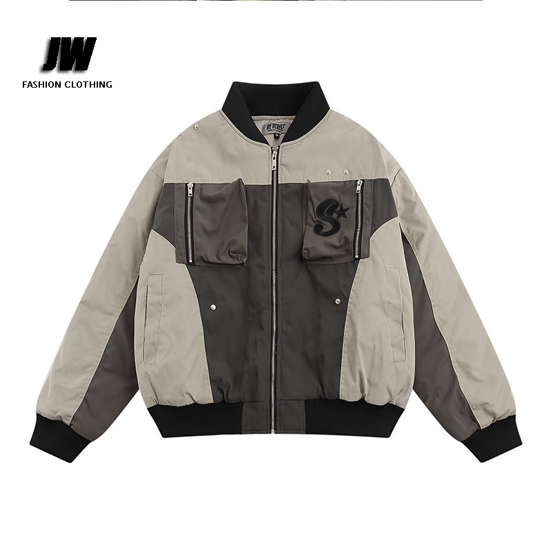 Áo Khoác Bomber Cotton Đệm Bông Dày Dặn Thêu Họa Tiết Phong Cách Mỹ Cho Nam Và Nữ