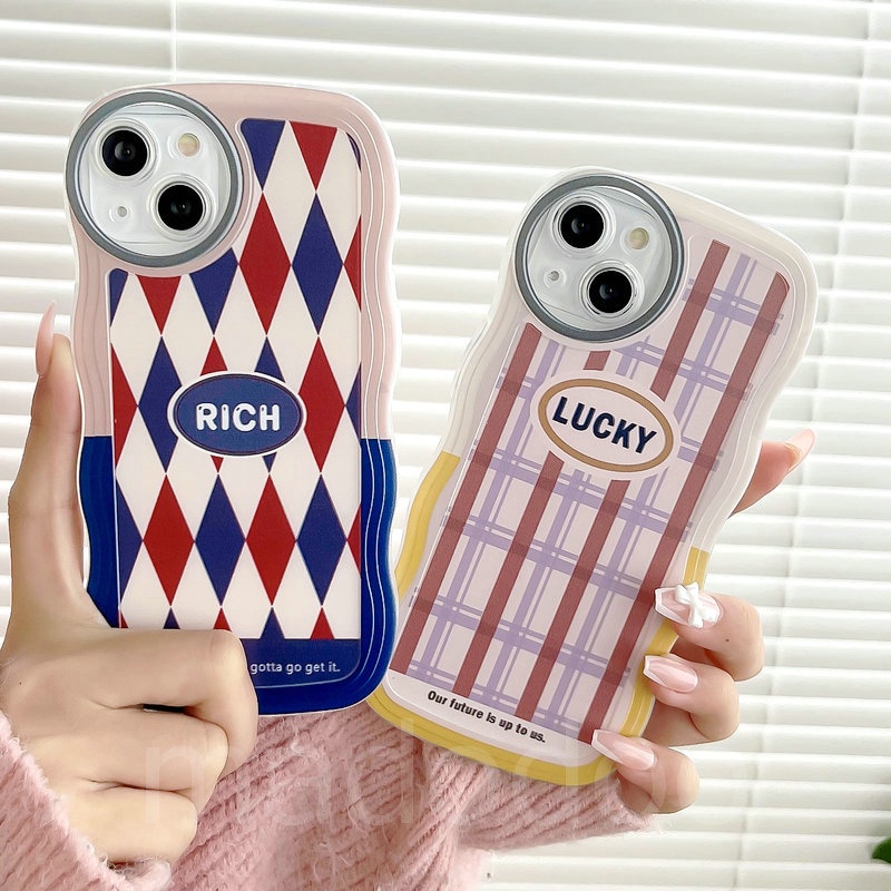 Soft Casing Samsung Galaxy A54 A34 A24 A14 A04 A12 A73 A53 A52 A52S A33 A32 A23 A72 A22 A13 4G 5G A03S A02S A11 A02 A03 A51 A50 A50S A30S A20 A30 A20S A10S A21S M22 M32 M12 M11 M02 Cute Lines Grid Lucky Wave Edge Fine hole Lens protection Phone Case BW 13