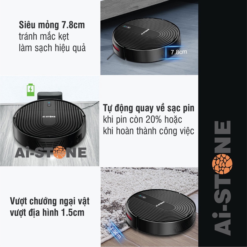[Mã INBAU300 giảm 10% đơn 250K] Robot hút bụi lau nhà Ai-STONE V31S Thông minh, hiện đại - Bảo hành 12 tháng | BigBuy360 - bigbuy360.vn