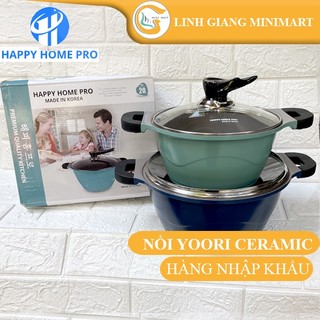 Nồi Yoori Happy Cook size 20cm 24cm ORSAY CERAMIC COATING POT SERIES Hàng nhập khẩu