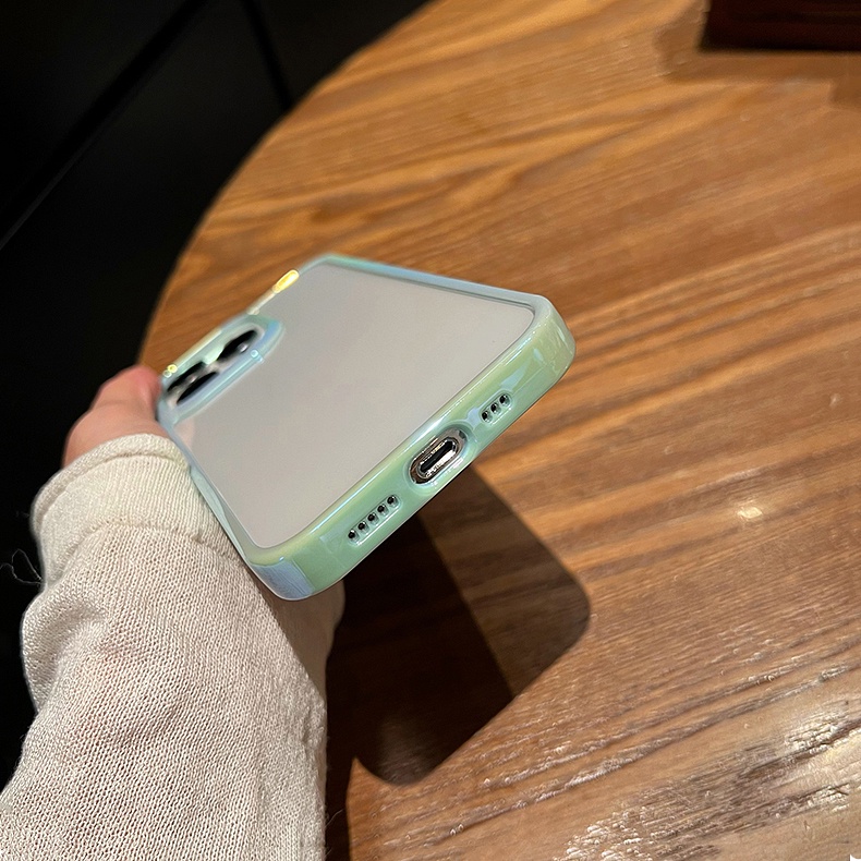 Ốp Điện Thoại Cứng Trong Suốt Viền Laser Lỗ Lớn Chất Lượng Cao Cho iPhone 14 13 12 Pro Max