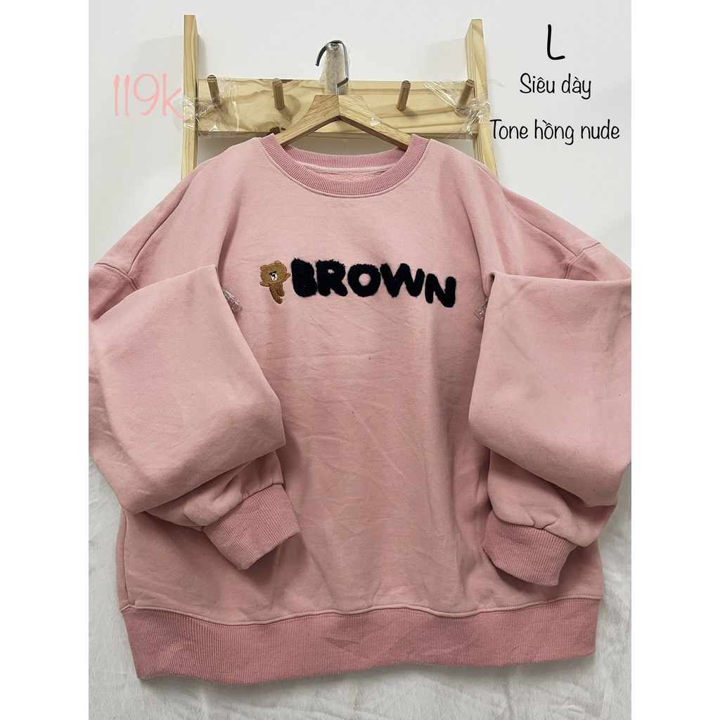 Topic basic chữ / Sweater 2hand - Sweater 2hand form rộng freesize .Phong cách dễ thương