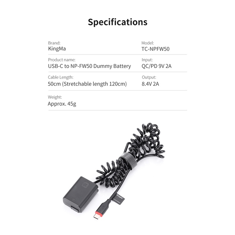 Bộ Pin Ảo KingMa NP-FW50 Dummy Battery