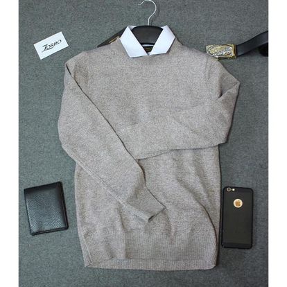 Áo len nam cổ tròn vân trơn phối đồ Hàn Quốc phong cách trẻ trung, cá tính - ADAM MAN