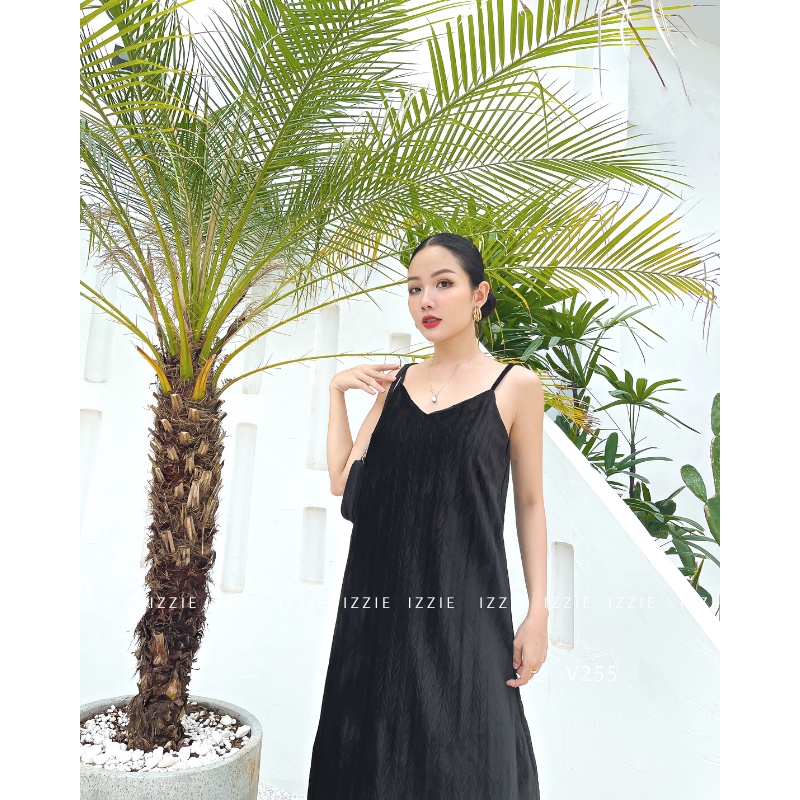 Váy hai dây form suông nhung hàn IZZIE V255