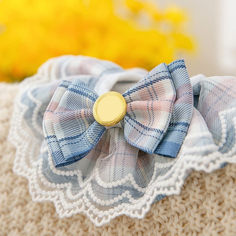 Khăn Choàng Cổ Họa Tiết Sọc Caro Dễ Thương Có Thể Giặt Sạch Dành Cho Thú Cưng