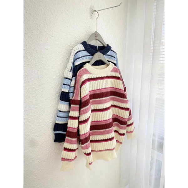 ÁO LEN SWEATER KẺ SỌC ĐỦ 2 MÀU NHƯ HÌNH