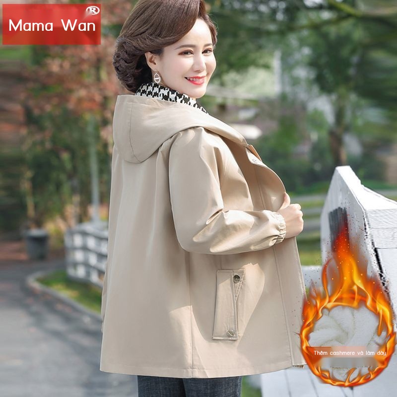 Áo khoác mùa đông cho mẹ trung niên chất nỉ dày dặn, áo gió dáng dài trung niên cho phụ nữ trung niên và người lớn tuổi