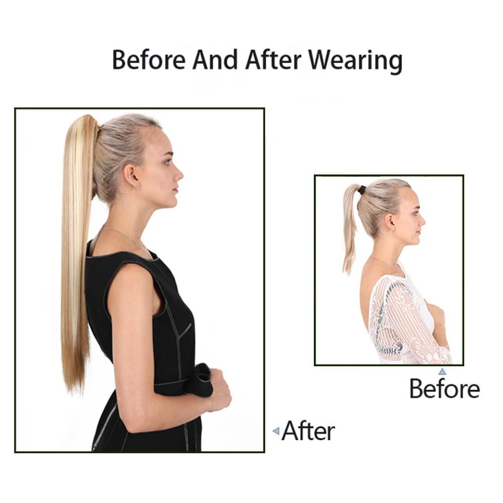 ANEMONE Tóc Giả Thẳng Dài Màu Nâu / Đen Tự Nhiên Cách Nhiệt Có Kẹp Tóc Đuôi Ngựa Cho Nữ