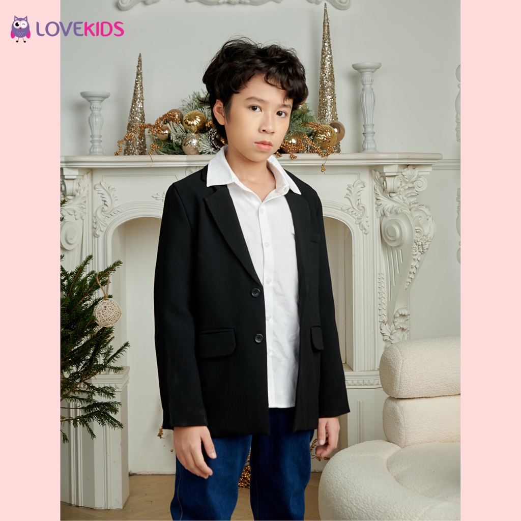 Vest bé trai Lovekids, kiểu dáng basic,  màu đen, xanh navy, size từ 7 đến 12 tuổi