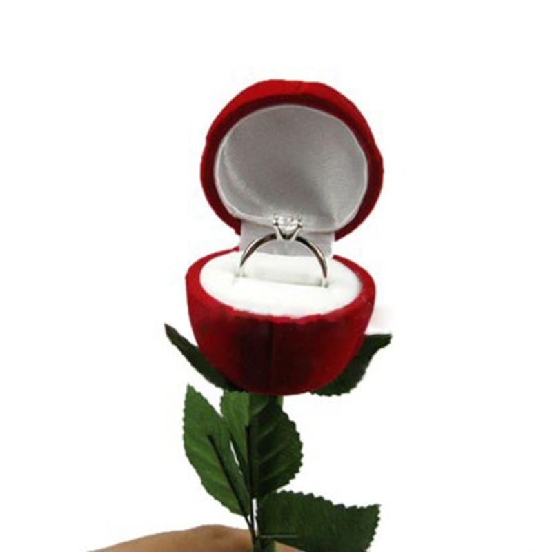 Set 6 Hộp Đựng Nhẫn Cưới Hình Hoa Hồng Nhân Tạo Độc Đáo Đẹp Mắt