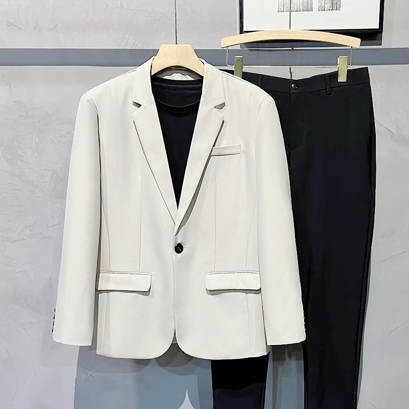Set Áo Khoác Blazer + Áo Blazer + Quần Kaki 5 Màu Phong Cách Hàn Quốc Cho Nam J126